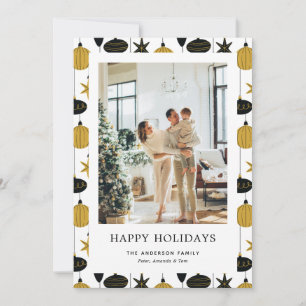 Cartes Pour Fêtes Annuelles Ornements de Noël en Or Élégants Photo