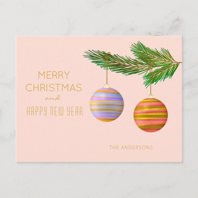 Cartes Pour Fêtes Annuelles Ornements de Noël festifs Personnalisés (Devant)