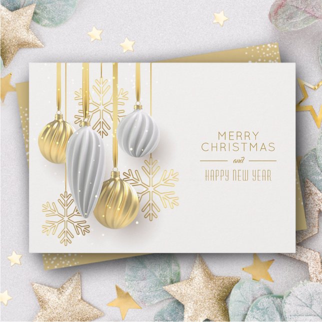 Cartes Pour Fêtes Annuelles Ornements de Noël Or Argent (Créateur téléchargé)