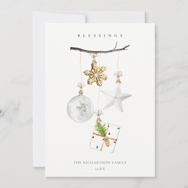 Cartes Pour Fêtes Annuelles Ornements de Noël Star Cookie Chime Bénédiction (Devant)