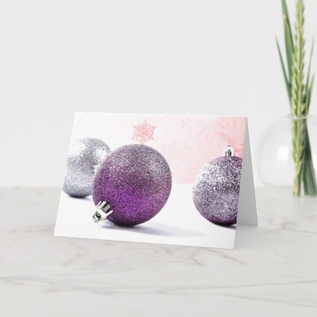 Cartes Pour Fêtes Annuelles Ornements de sensibilisation à la douleur violette (Devant)