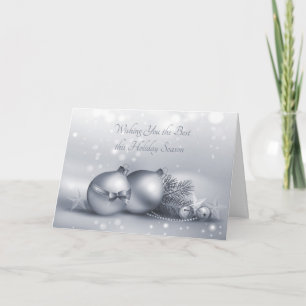 Cartes Pour Fêtes Annuelles Ornements de vacances en argent