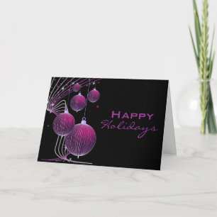 Cartes Pour Fêtes Annuelles Ornements de vacances modernes violets