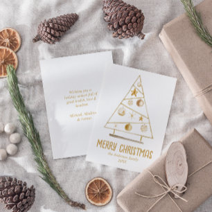 Cartes Pour Fêtes Annuelles Ornements en or Abstrait Arbre Joyeux Noël