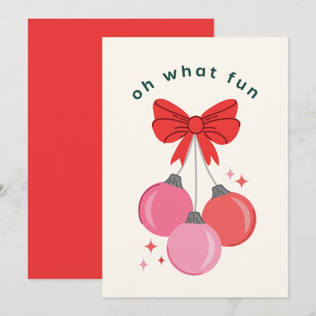 Cartes Pour Fêtes Annuelles Ornements Girly Bow (Devant / Derrière)