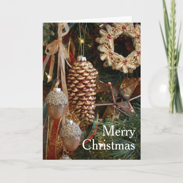 Cartes Pour Fêtes Annuelles Ornements rustiques Noël Arbre de Noël (Devant)