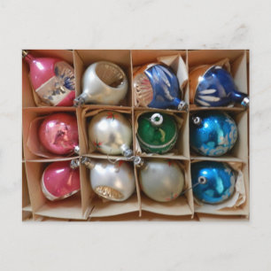 Cartes Pour Fêtes Annuelles Ornements vintages Noël Pink Silver Blue