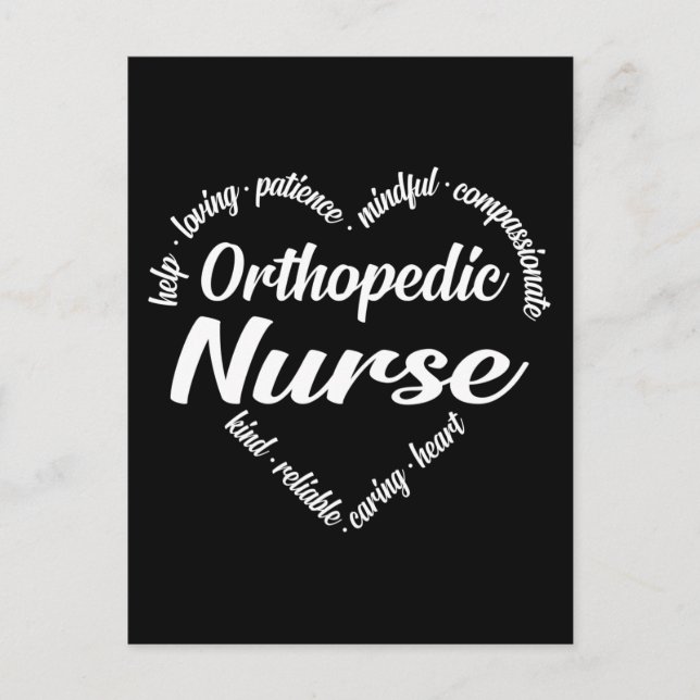 Cartes Pour Fêtes Annuelles Orthopédique Infirmière Coeur Mot Cloud (Devant)