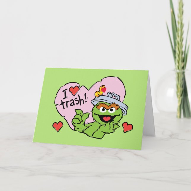 Cartes Pour Fêtes Annuelles Oscar "I Love Trash" Valentine (Devant)