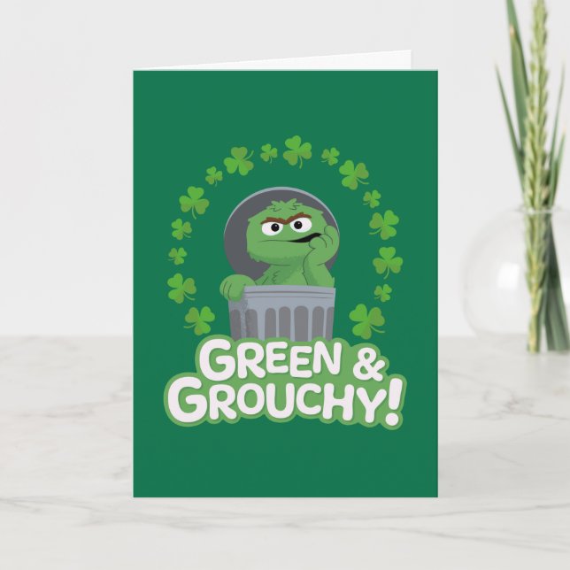 Cartes Pour Fêtes Annuelles Oscar | Vert et Grognon ! (Devant)