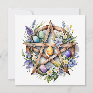 Cartes Pour Fêtes Annuelles Ostara Étoile Pentacle Équinoxe de Printemps Eostr