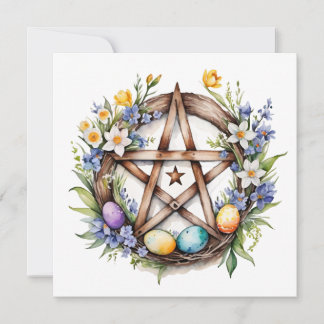 Cartes Pour Fêtes Annuelles Ostara Star Pentacle Spring Equinox Eostre Wicca