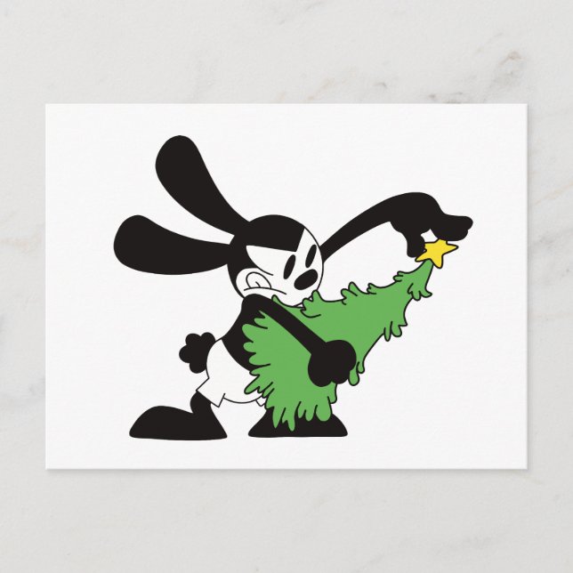 Cartes Pour Fêtes Annuelles Oswald Le Chanceux Arbre De Noël Lapin (Devant)