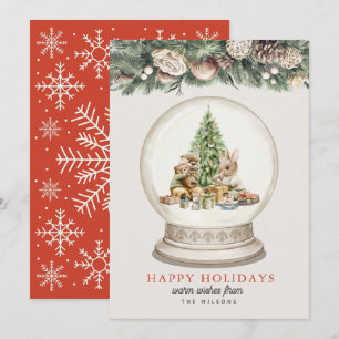 Cartes Pour Fêtes Annuelles Otter & Bunny Christmas Tree Neige Grobe