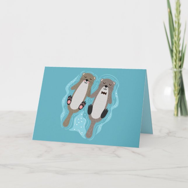 Cartes Pour Fêtes Annuelles Otter soit mes Valentines (Devant)