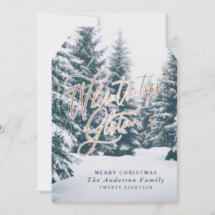 Cartes Pour Fêtes Annuelles Où les cimes d'arbres gardent la photo Noël