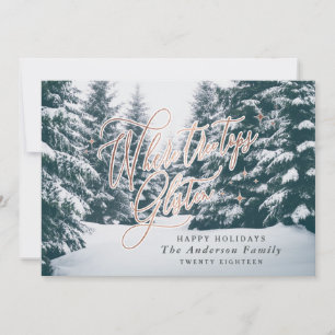 Cartes Pour Fêtes Annuelles Où les cimes d'arbres gardent la photo Noël