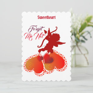 Cartes Pour Fêtes Annuelles Oubliez-Moi Pas Mon Amour Cupid Angel Personnalisé