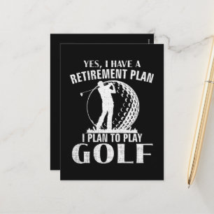 Cartes Pour Fêtes Annuelles Oui j'ai un plan de retraite Golf drôle golfeur