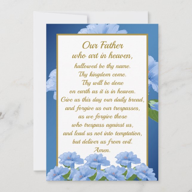 Cartes Pour Fêtes Annuelles Our Father Prayer Mathew 6:9-13 Card (Devant)