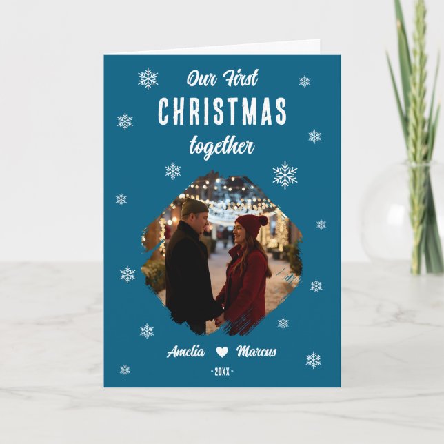 Cartes Pour Fêtes Annuelles Our First Christmas Together Photo  (Devant)