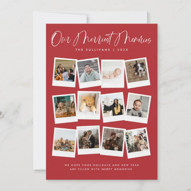 Cartes Pour Fêtes Annuelles Our Merriest Memories Multi-Photo  (Devant)