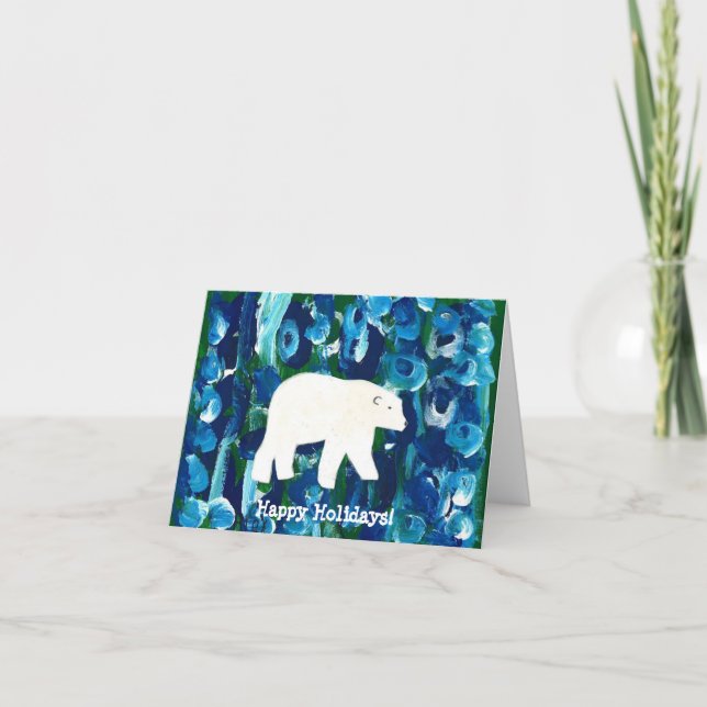 Cartes Pour Fêtes Annuelles Ours blanc, bonnes fêtes ! (Devant)