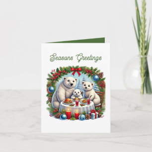 Cartes Pour Fêtes Annuelles Ours blancs de Noël ajouter message Saisons Saluta