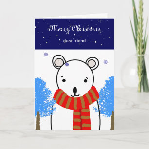 Cartes Pour Fêtes Annuelles Ours Cher ami Noël