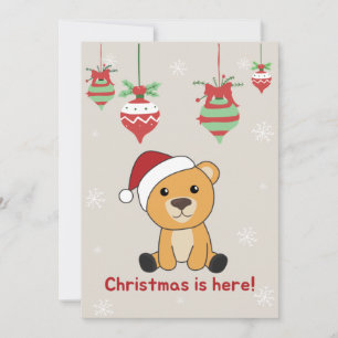 Cartes Pour Fêtes Annuelles Ours colorés Joyeux Noël Animaux d'hiver Ours
