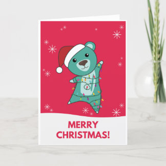 Cartes Pour Fêtes Annuelles Ours colorés Joyeux Noël Animaux d'hiver Ours