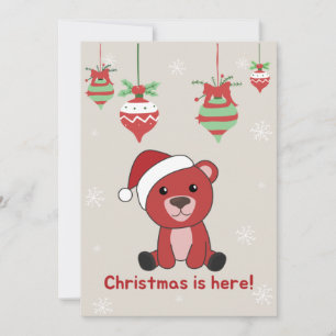 Cartes Pour Fêtes Annuelles Ours colorés Joyeux Noël Animaux d'hiver Ours