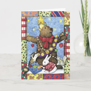 Cartes Pour Fêtes Annuelles Ours d'arbre de Noël