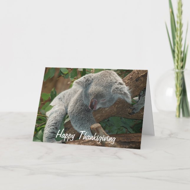 Cartes Pour Fêtes Annuelles Ours de koala faisant une sieste de bon (Devant)