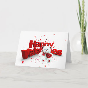 Cartes Pour Fêtes Annuelles Ours de la Saint-Valentin heureux