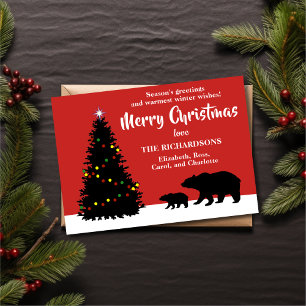 Cartes Pour Fêtes Annuelles Ours de Noël modernes