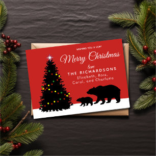 Cartes Pour Fêtes Annuelles Ours de Noël modernes