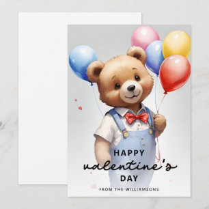 Cartes Pour Fêtes Annuelles Ours en aquarelle mignon pour la Saint-Valentin pe