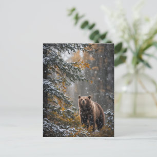 Cartes Pour Fêtes Annuelles Ours en Joyeuses Fêtes de Noël de neige