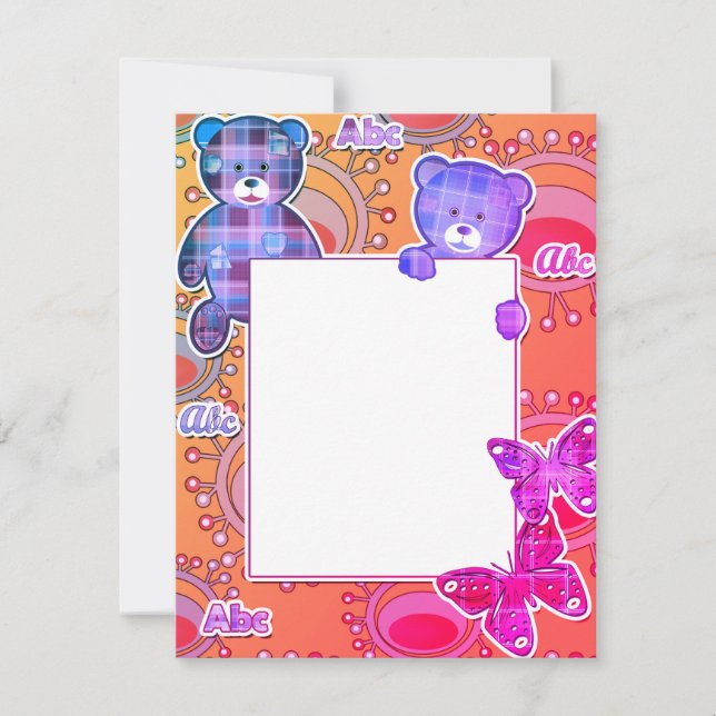 Cartes Pour Fêtes Annuelles ours en peluche, bébé (Devant)