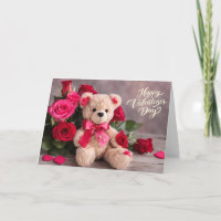 Ours en peluche Bonne Saint-Valentin avec des rose