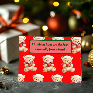 Cartes Pour Fêtes Annuelles Ours en peluche de Noël