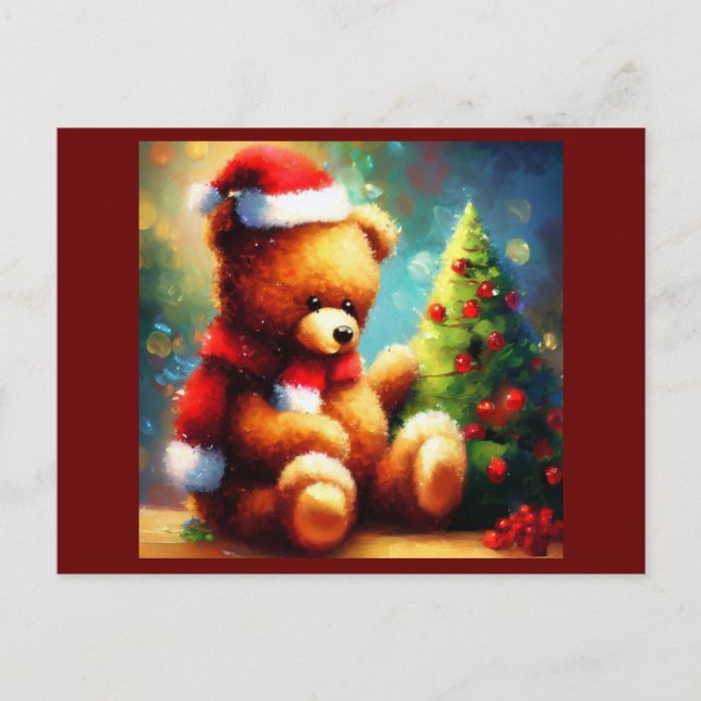 Cartes Pour Fêtes Annuelles Ours en peluche de Noël 1 (Devant)