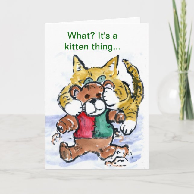Cartes Pour Fêtes Annuelles Ours en peluche déchiqueté (Devant)
