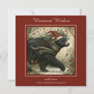 Cartes Pour Fêtes Annuelles Ours enchanté d'hiver