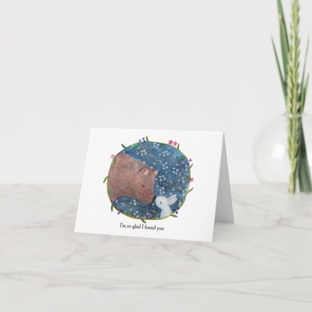 Cartes Pour Fêtes Annuelles Ours et lapin Romantique Je vous aime Anniversaire (Devant)