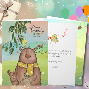 Cartes Pour Fêtes Annuelles Ours joyeux d'anniversaire fantaisiste de la part 