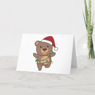 Cartes Pour Fêtes Annuelles Ours Noël Animaux d'hiver Ours