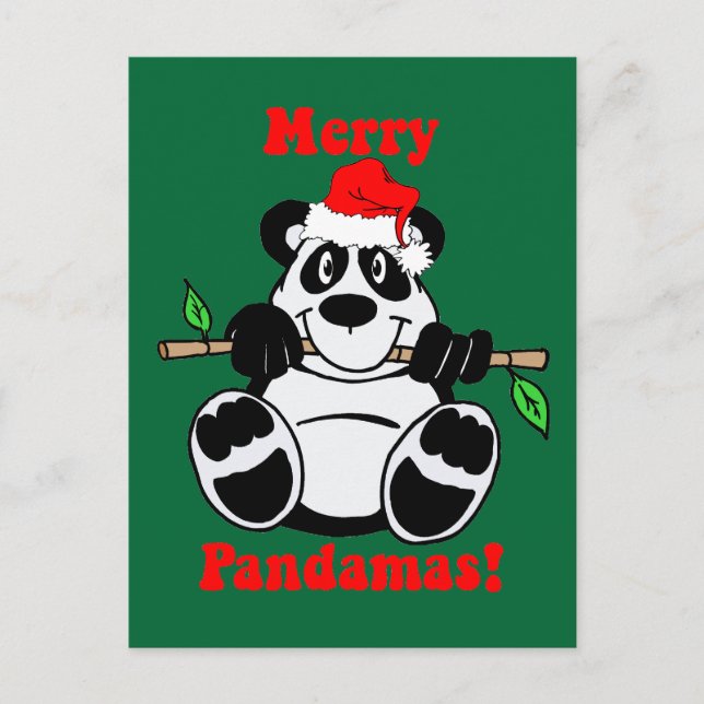 Cartes Pour Fêtes Annuelles Ours panda drôle de Noël (Devant)