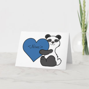 Cartes Pour Fêtes Annuelles Ours panda mignon de Saint-Valentin avec le coeur